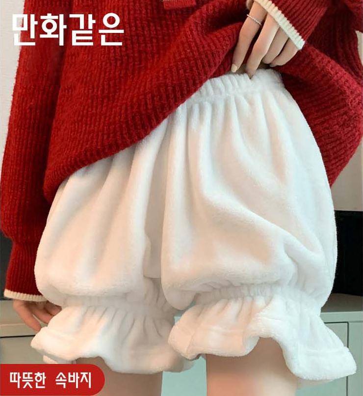 겨울 속바지 수면 호박 바지 겨울용 뽀글이 속바지 이미지 3
