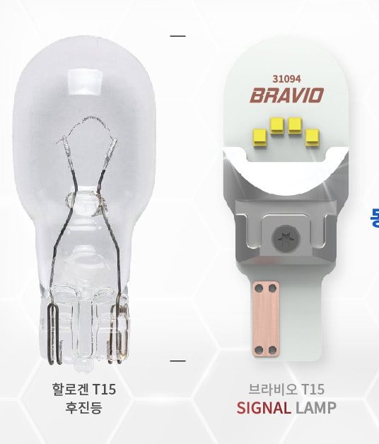 창원 튜닝인증 합법 LED 후진등 T15 P21W 브라비오 - 상세 이미지 2