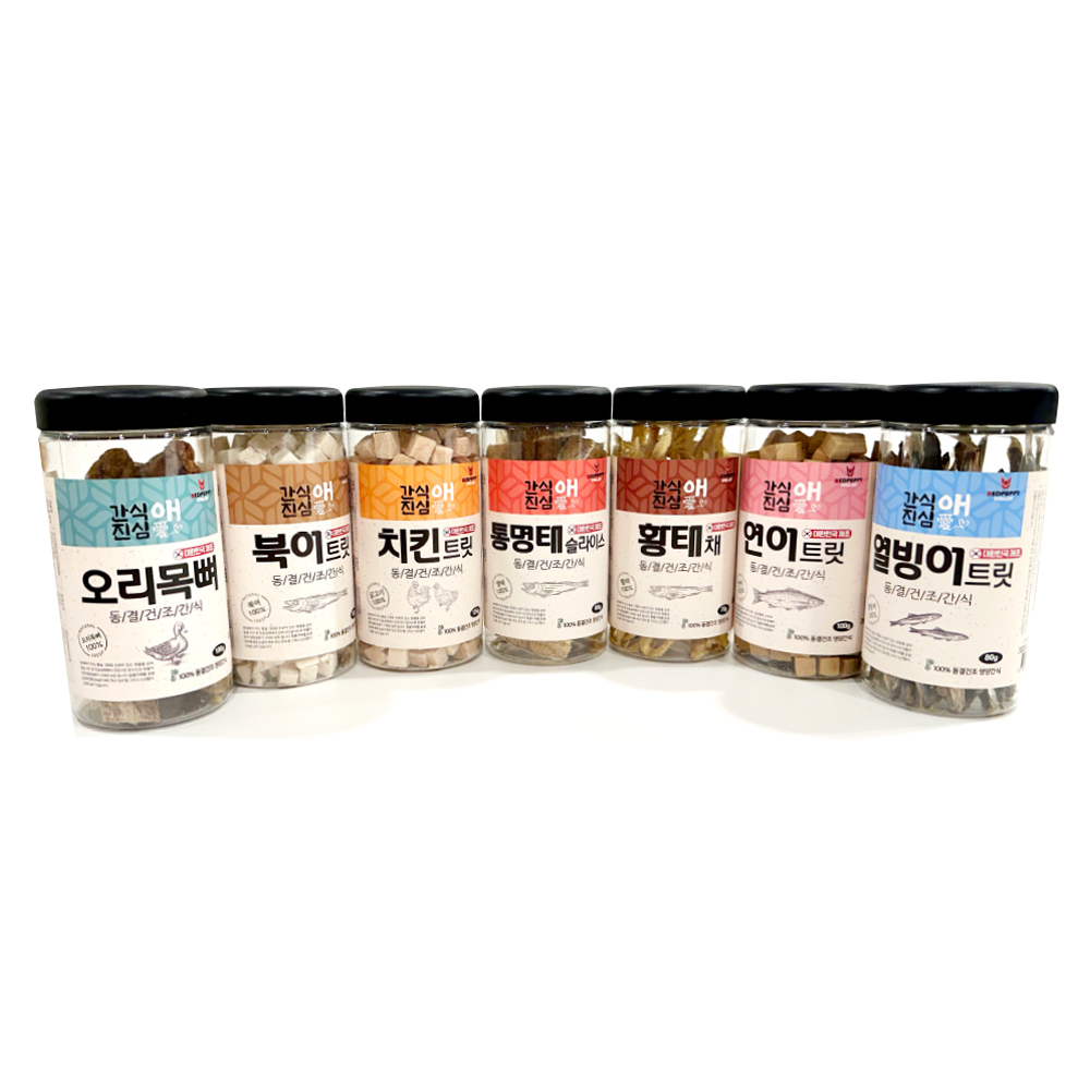 간식애진심 국내생산 동결건조 애견간식 고양이 뼈건강 고혈압안정 열빙어트릿 80g - 상세 이미지 3