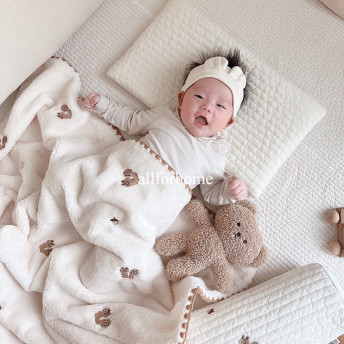올포홈 유아 아기 신생아 자수 극세사 겨울 담요 이불 블랭킷 밍크 하뚜하뚜 스몰