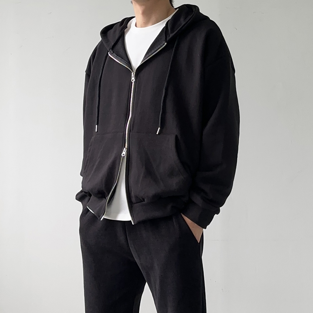 남자후드집업 오버핏 쭈리 커플 남성 집업 후드티