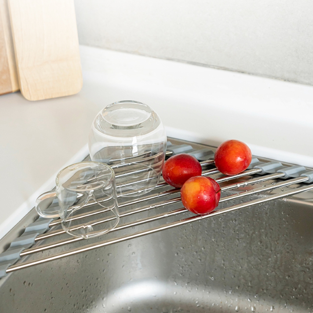 싱크대코너 개수대건조대 설거지 그릇 건조대 물빠짐 선반 롤매트