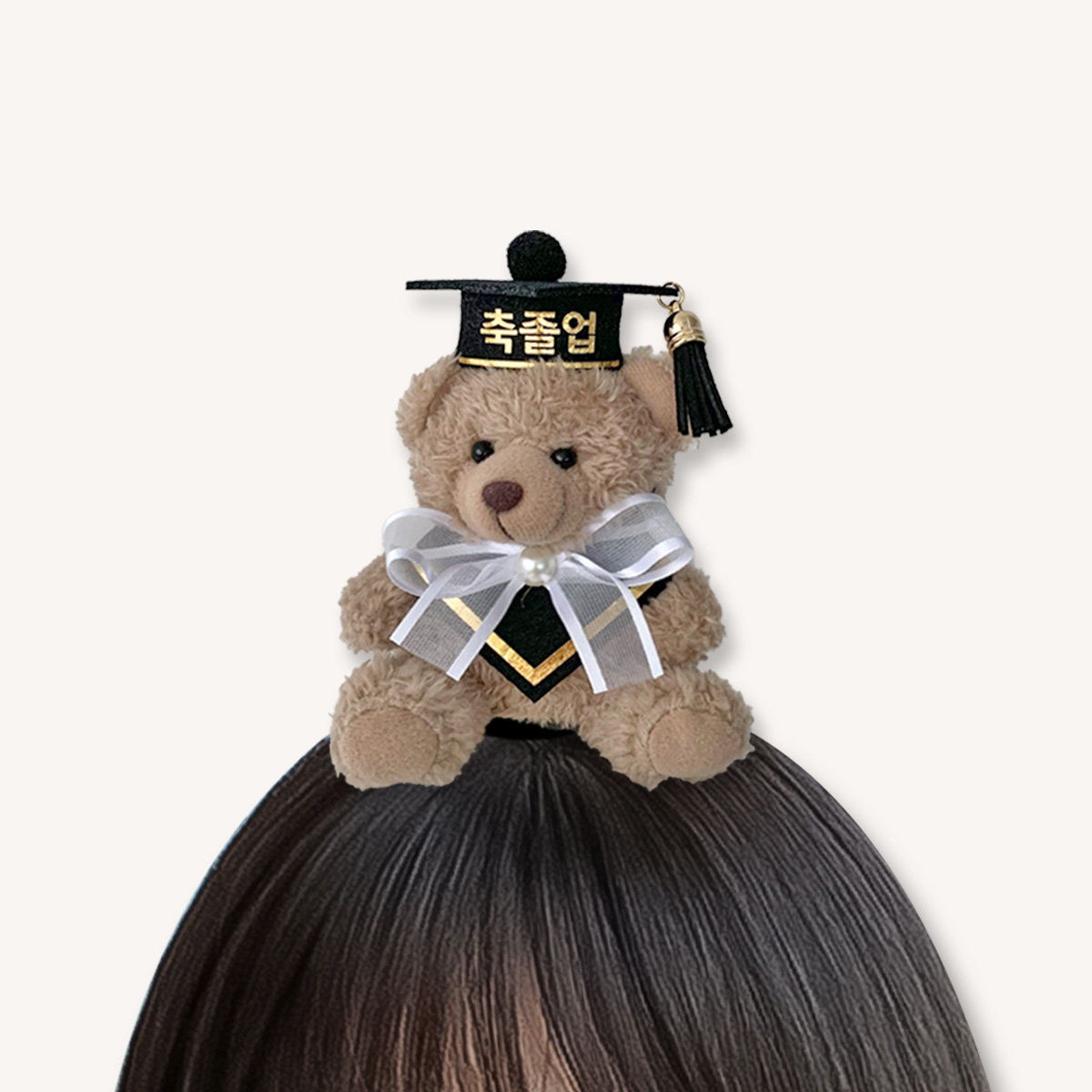 미니학사모 곰인형머리띠 졸업셀프사진 졸업선물 - 상세 이미지 2