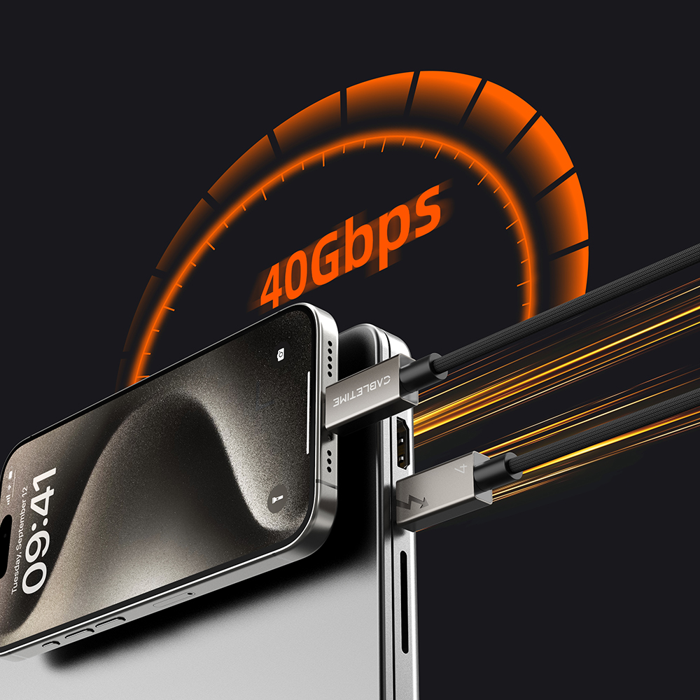 케이블타임 USB4 8K 60Hz PD3.1 240W C타입 고속 케이블 1m, 1개 - 상세 이미지 3