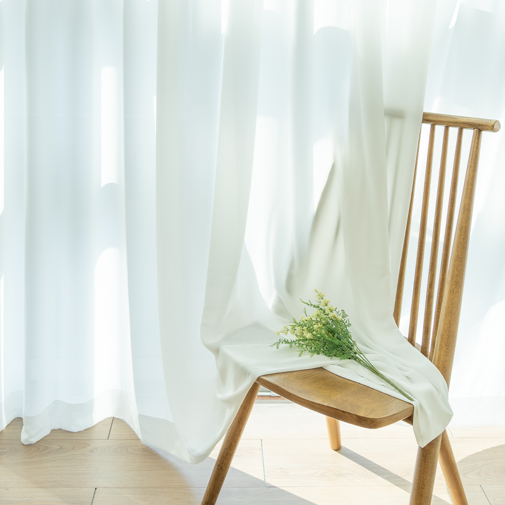 국내산 원단공장 프리미엄 이음선없는 나비주름 쉬폰커튼