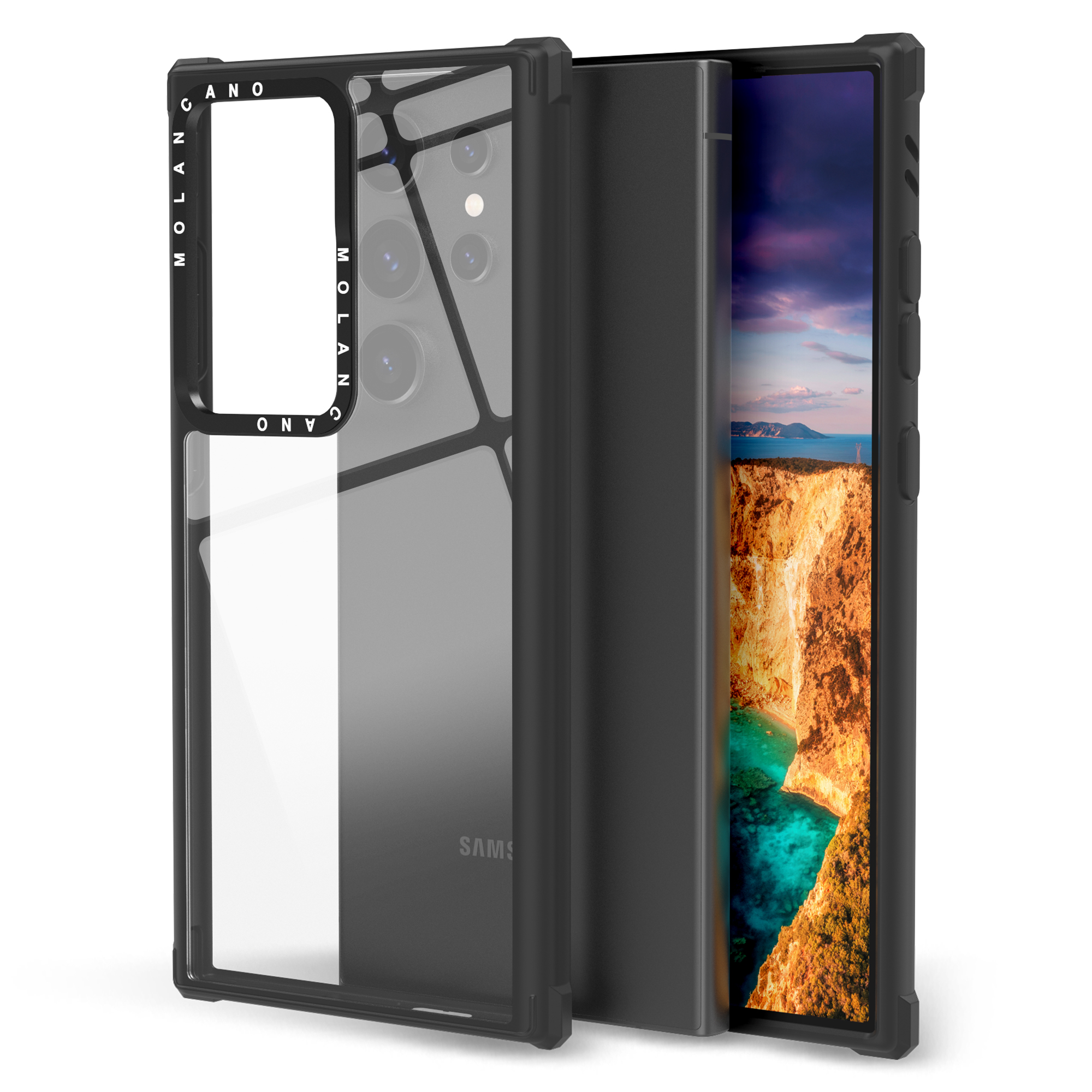 모란카노 임팩트 제로 에어쿠션 범퍼 케이스 투명, 갤럭시S24울트라