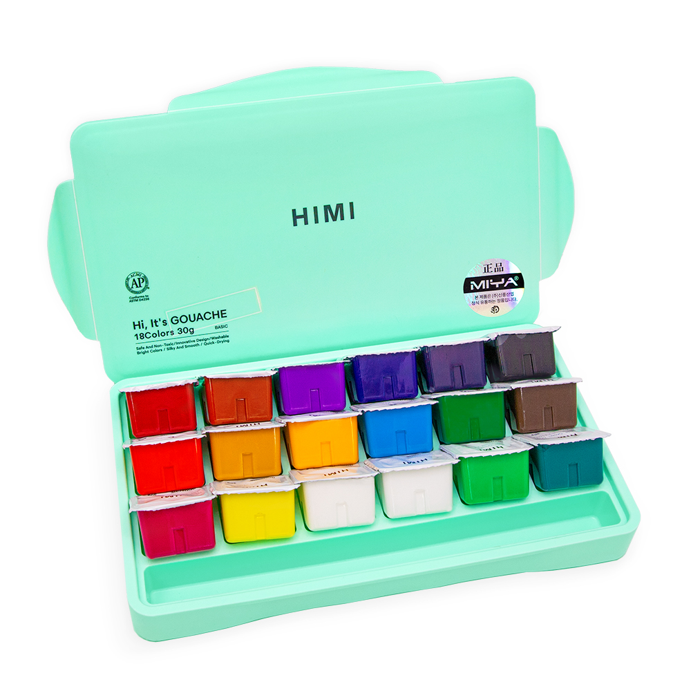 미야 젤리 수채 과슈 물감 18색 30ml 세트