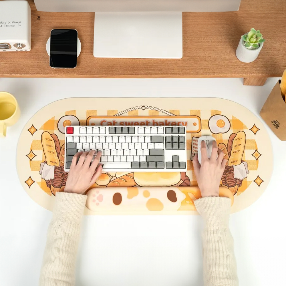 키보드 손목받침대 팜레스트 보호대 쿠션 메모리폼 긱쉐어 캣스위트베이커리