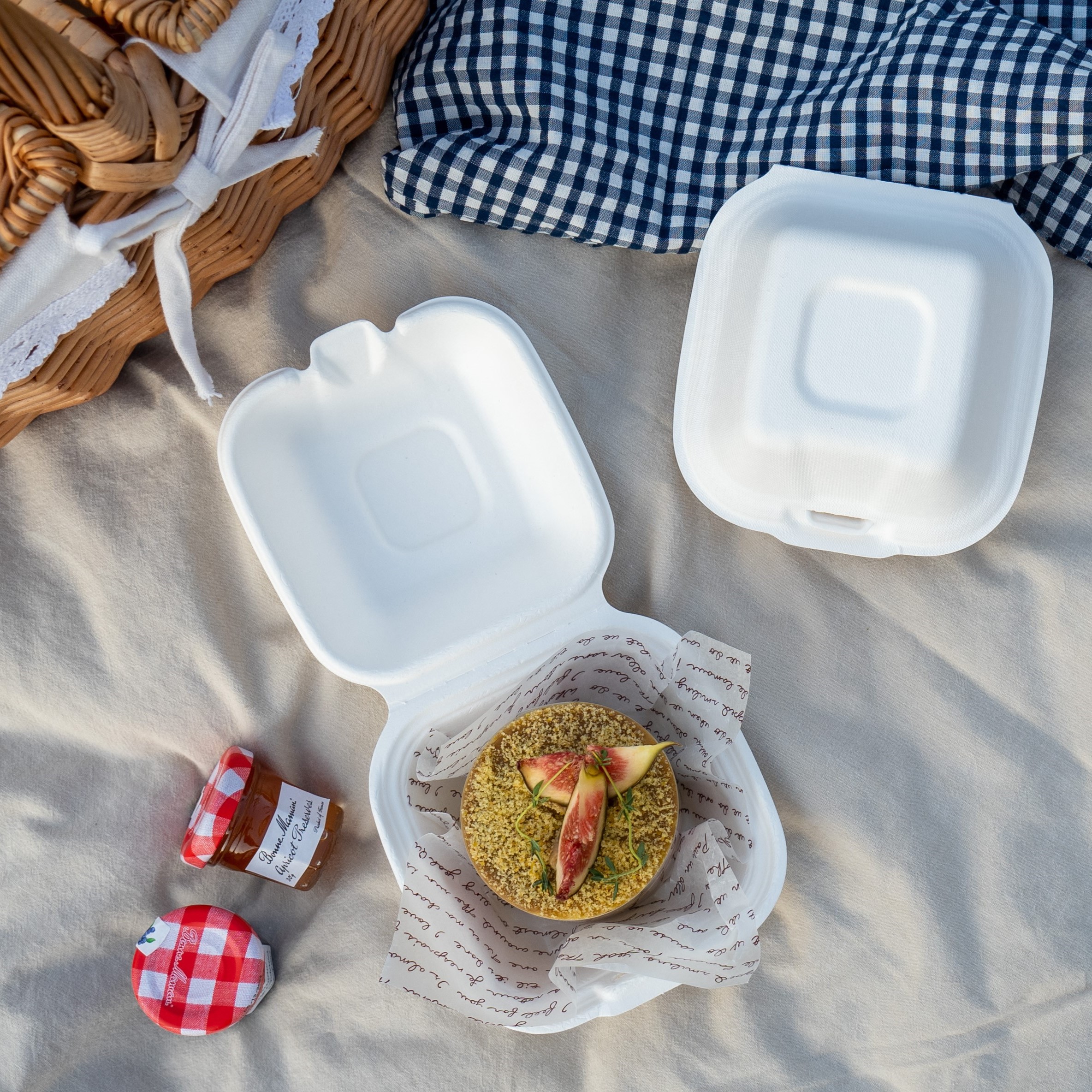 나누 펄프 햄버거 용기 도시락 5인치 미니 디저트 샌드위치 김밥 친환경 일회용기 50개 - 상세 이미지 2