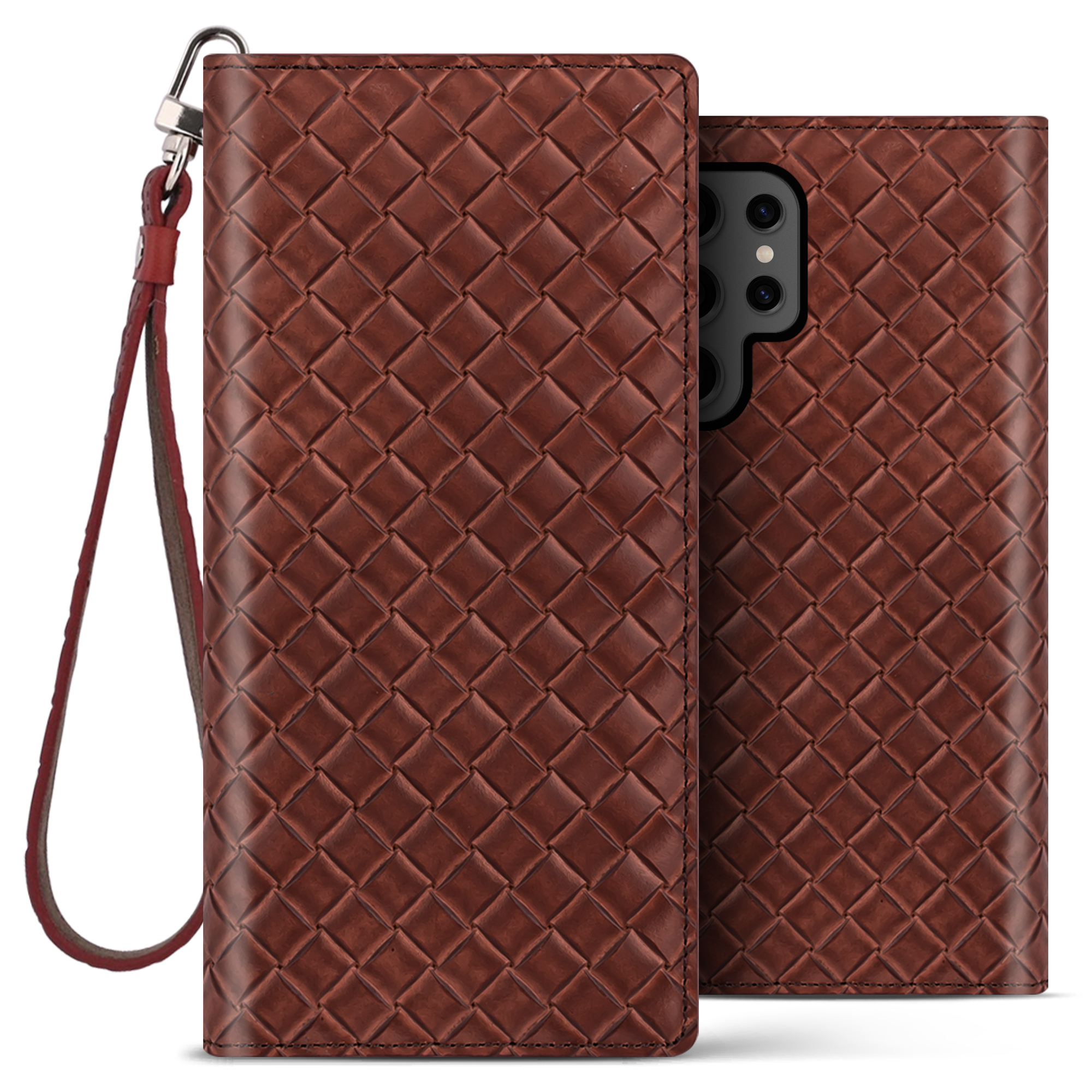 벨라벨루치 갤럭시S24 울트라 비첸티노 플립 지갑형 다이어리 핸드폰 플러스 케이스 마호가니레드 - 상세 이미지 3