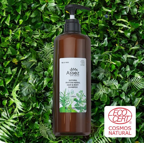 154픽 아세즈 네추럴 피톤-허발 헤어&바디 샴푸 1000mL 대용량 아가 샴푸 두피보호