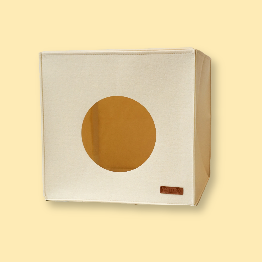 캣튜디오 고양이 숨숨집 큐브치즈 펠트 하우스