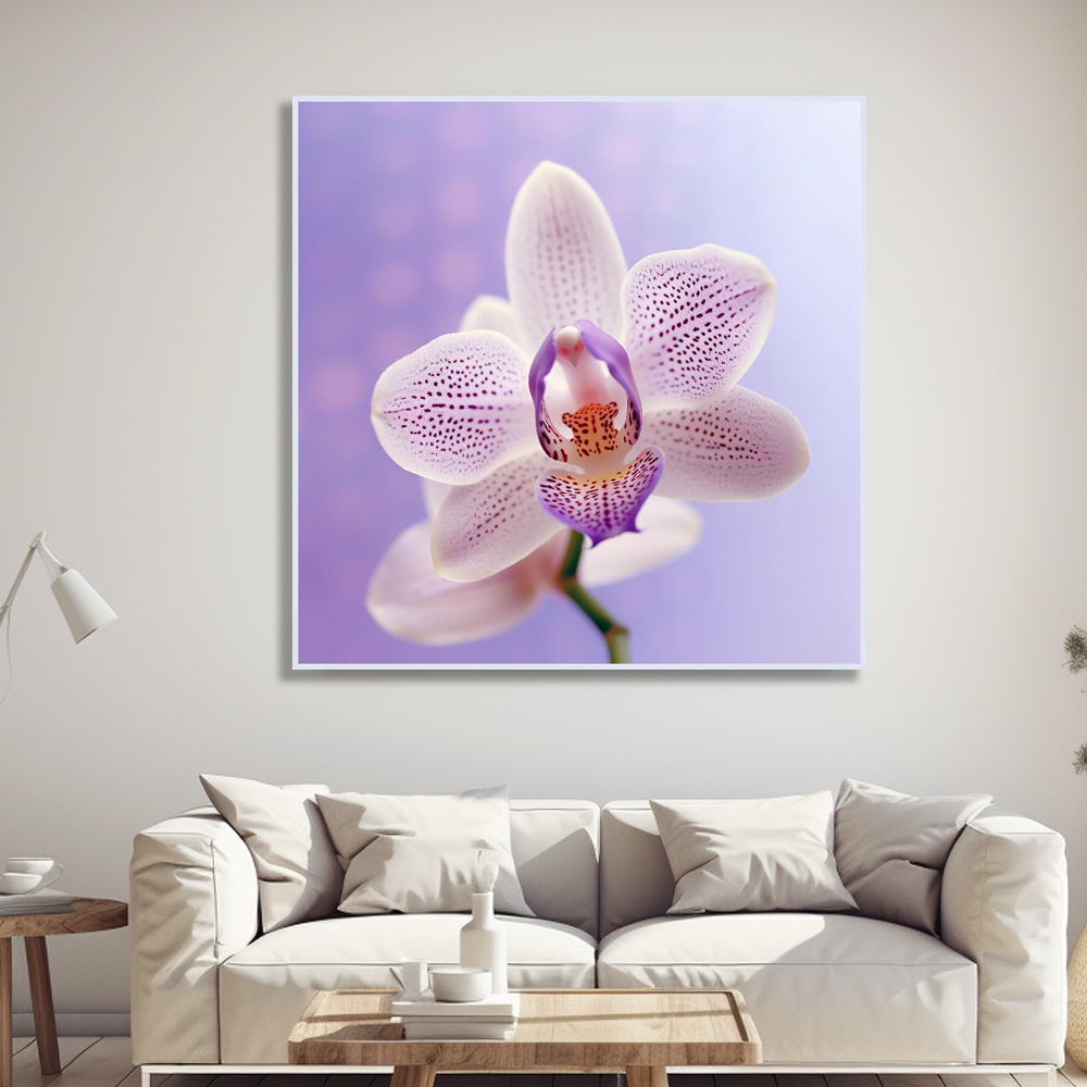 분홍 난초 80x80cm 무광블랙 알루미늄액자 난초그림 - 상세 이미지 5