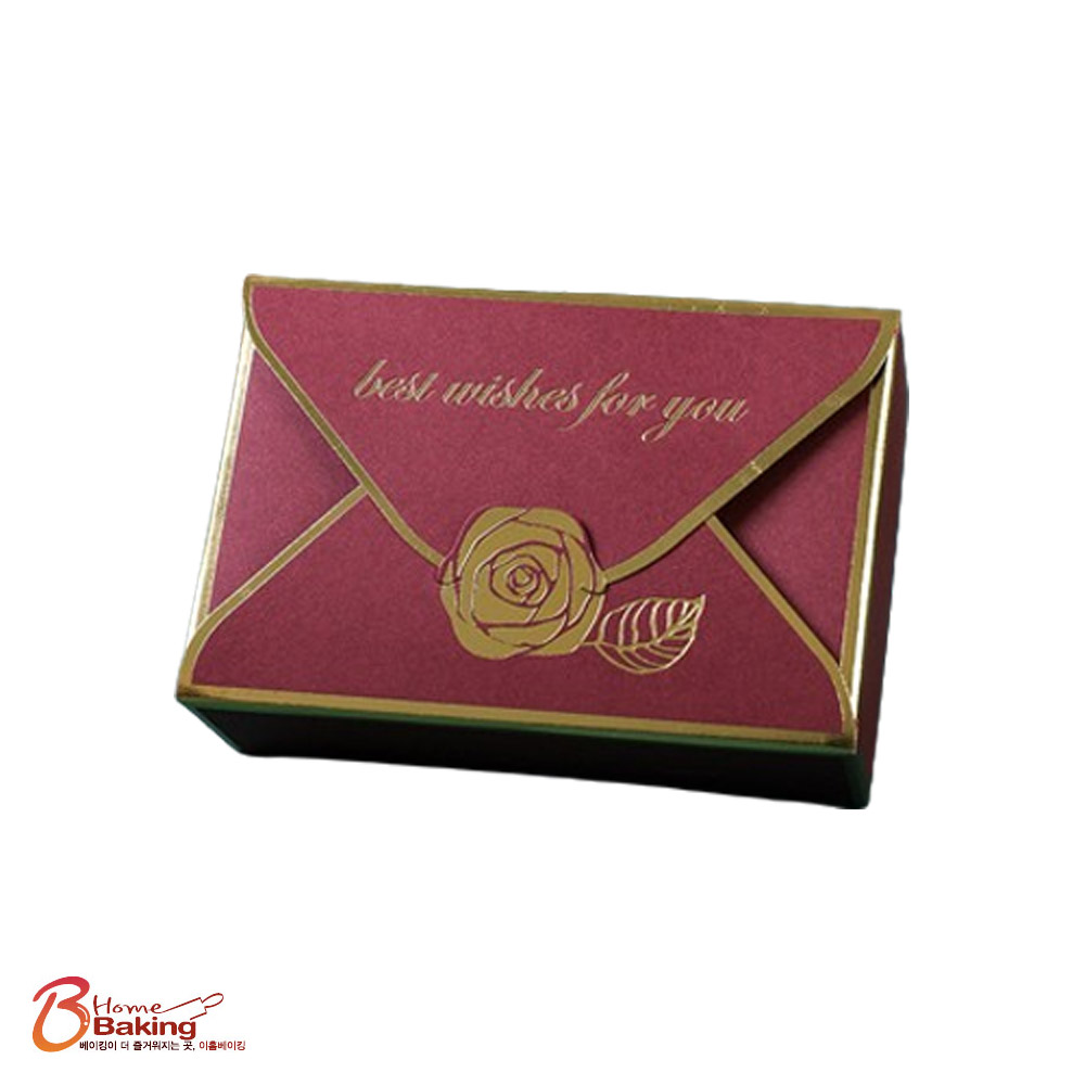 편지모양선물상자 핑크 네이비 레드 오렌지 택1 초콜릿박스6구 초콜렛상자 포장상자 답례품 - 상세 이미지 4