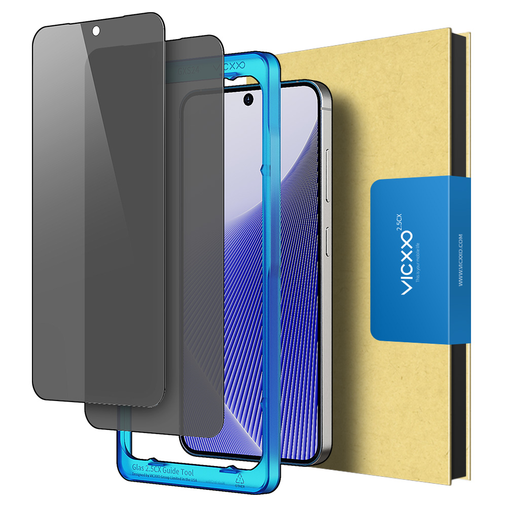 빅쏘 2.5CX 사생활 보호필름 강화유리 갤럭시S24 플러스, 2매입