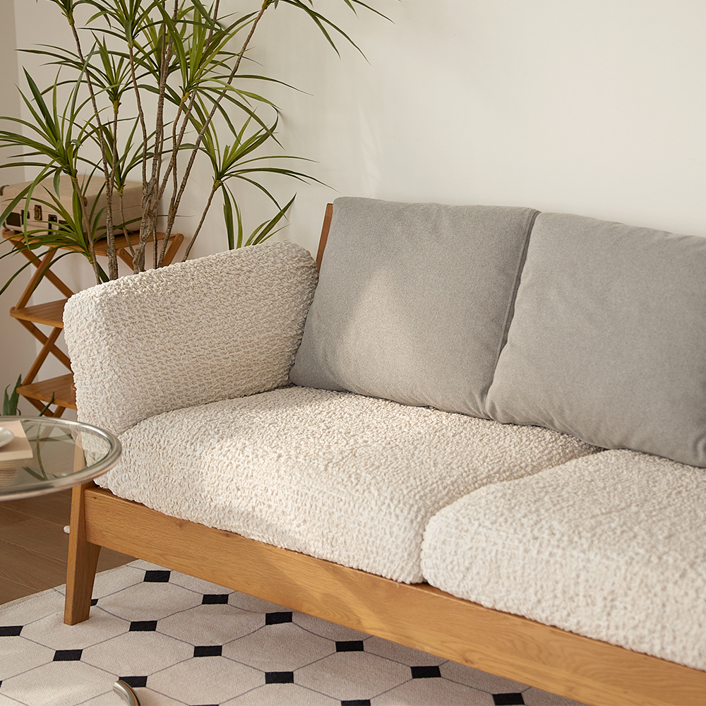 올핏 사이즈 고민NO 고탄력 만능 스판 분리형 쇼파커버 덮개 카우치 사계절 아이보리 일반 FREE