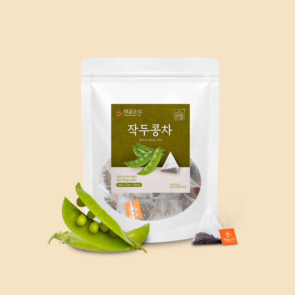 해담은티 국산 볶은 작두콩차 생분해티백 1.2g x 30개입 - 상품 이미지