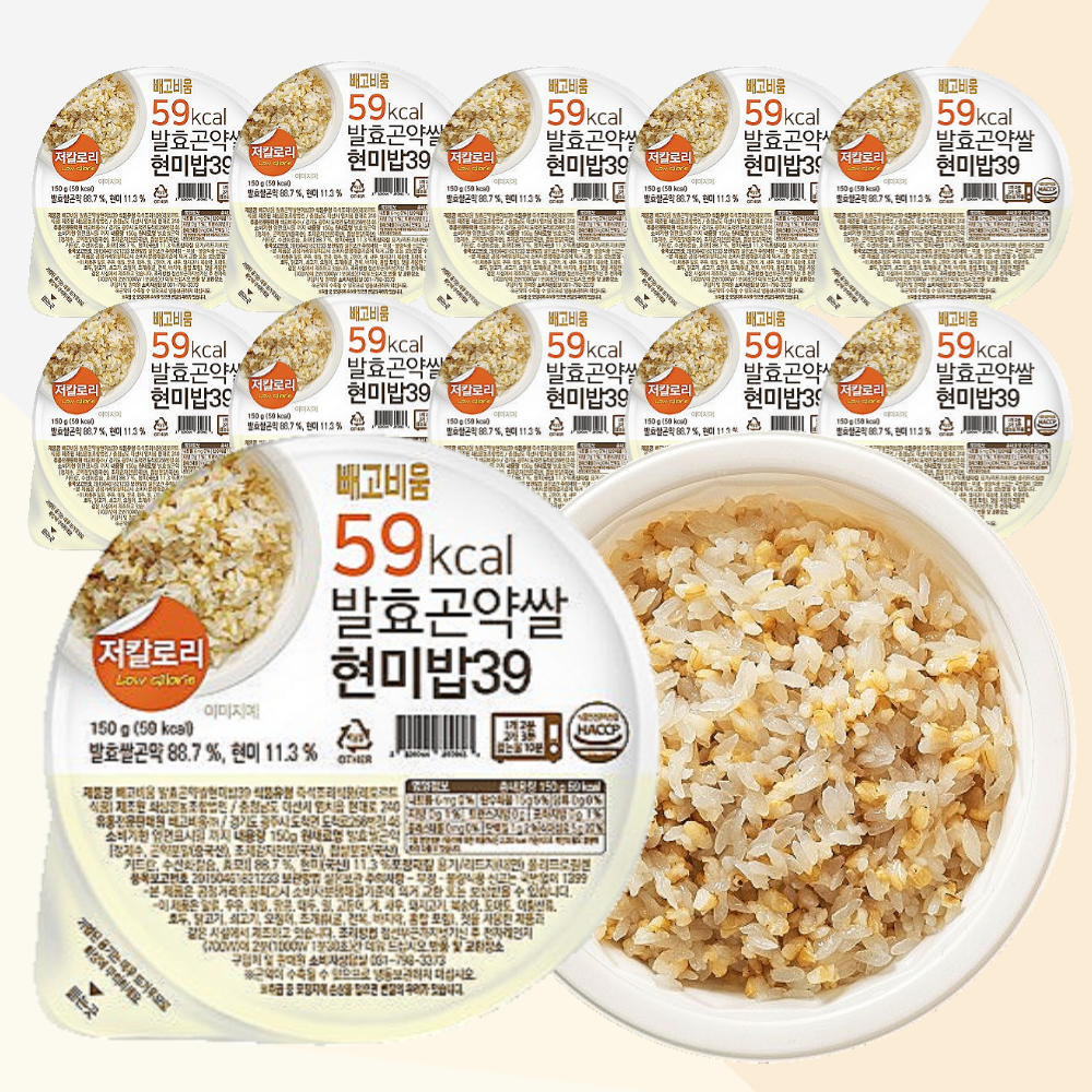 저칼로리 발효 곤약 현미밥 작은공기 150g 10개 59kcal 작은밥 잡곡 영양 찹쌀