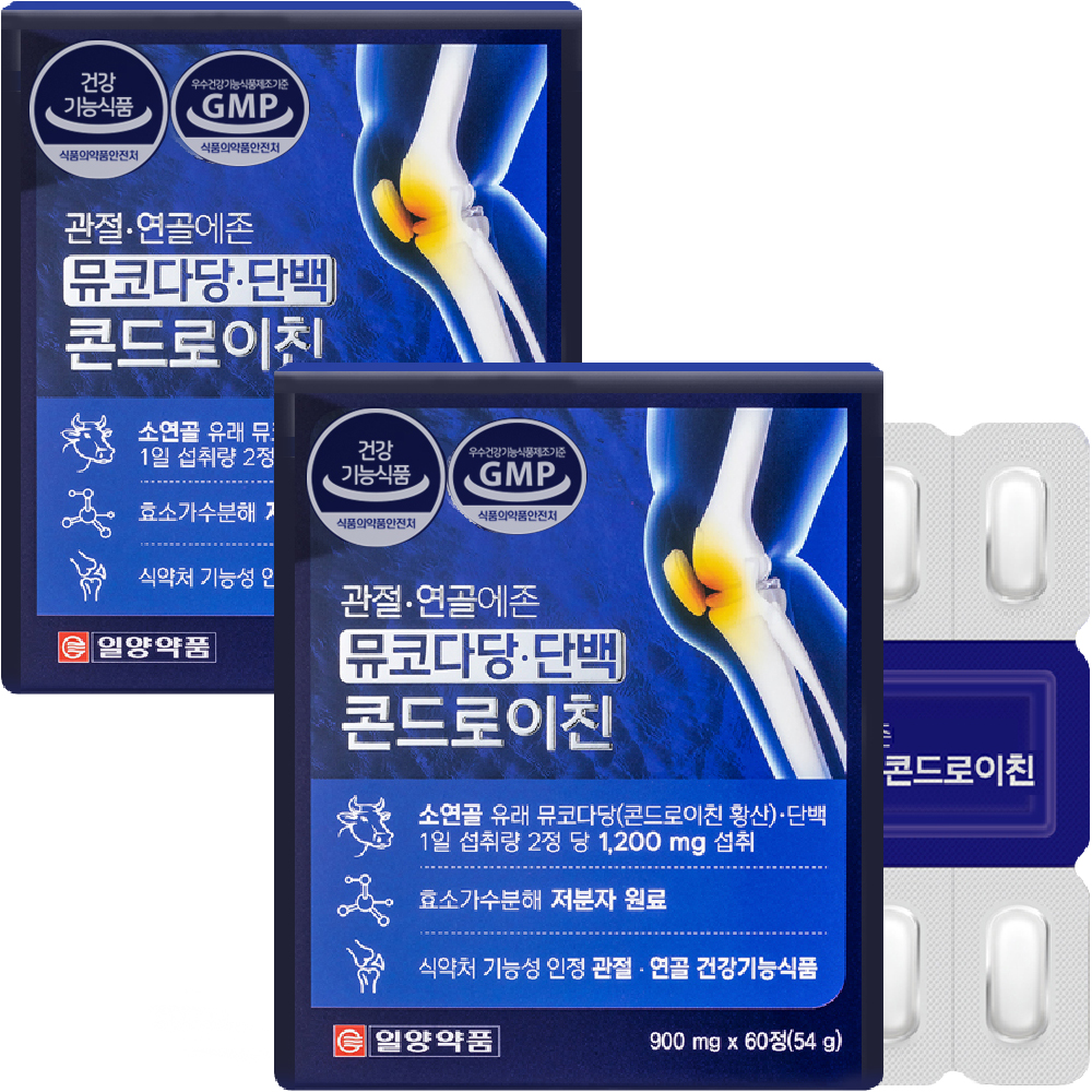 일양약품 관절 연골에존 뮤코다당 단백 콘드로이친 1200 MSM 보스웰리아 추출물 분말 영양제 60정 - 상세 이미지 3