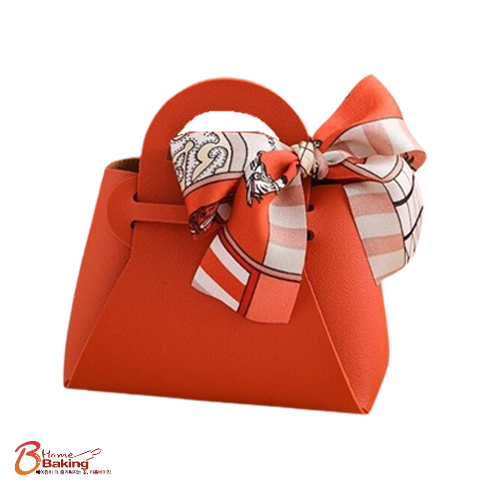 스카프포장가죽선물포장상자 레드 핑크 주황 화이트 블루 택1 구디백 트레이 수납 현관바구니 - 상세 이미지 4