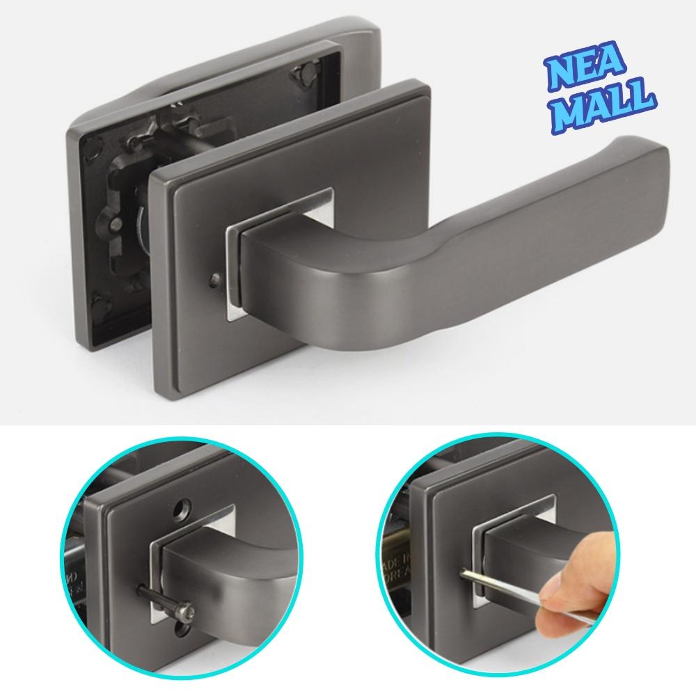 욕실 방문 화장실 손잡이 교체 블랙 버튼형 방문고리 교체