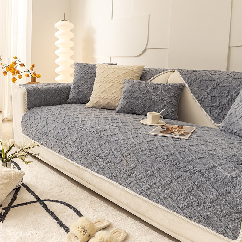 꽈배기 쇼파패드 쇼파커버 70x180 소파 덮개 극세사 겨울 논슬립 미끄럼방지 아이보리 3인용