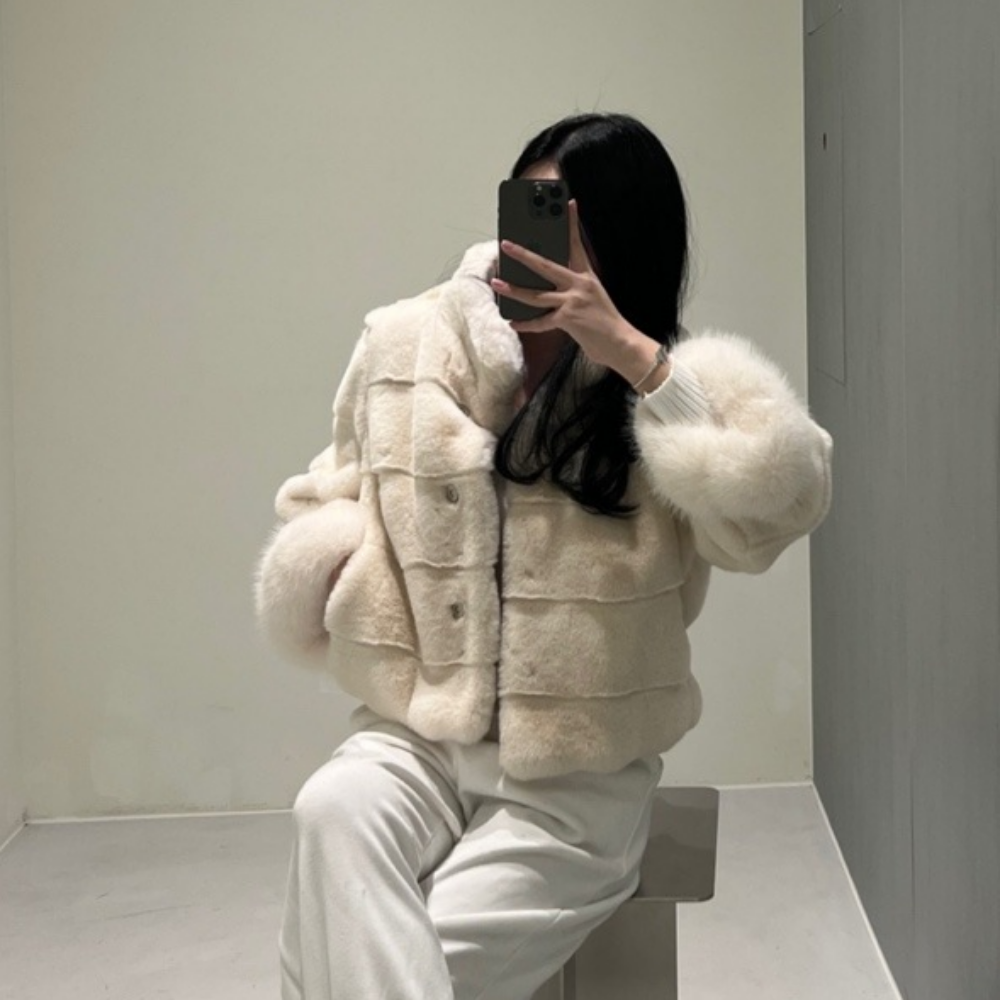 밍크숏자켓 에코퍼자켓 노카라자켓 이미지 2