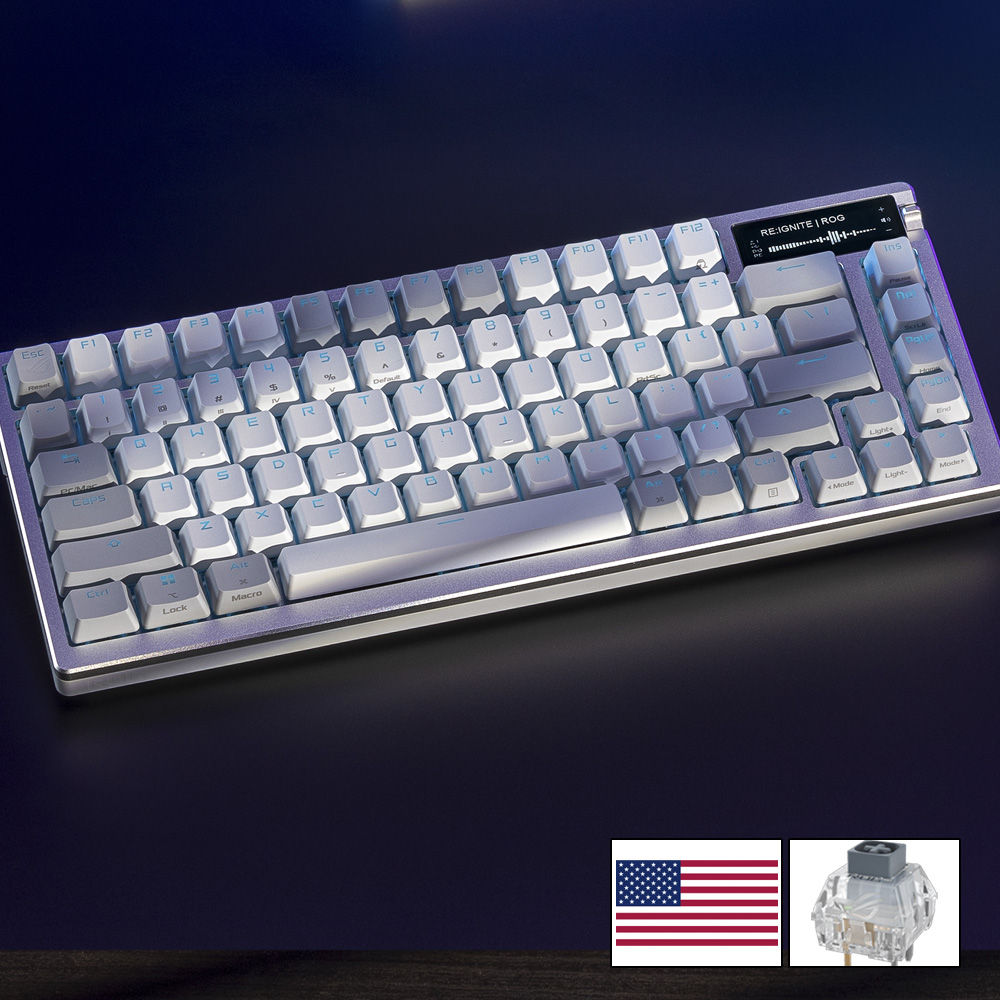 (키캡이벤트) ROG AZOTH NX WHITE (영문, STORM 청축) 무선 커스텀 키보드 - 메인 이미지