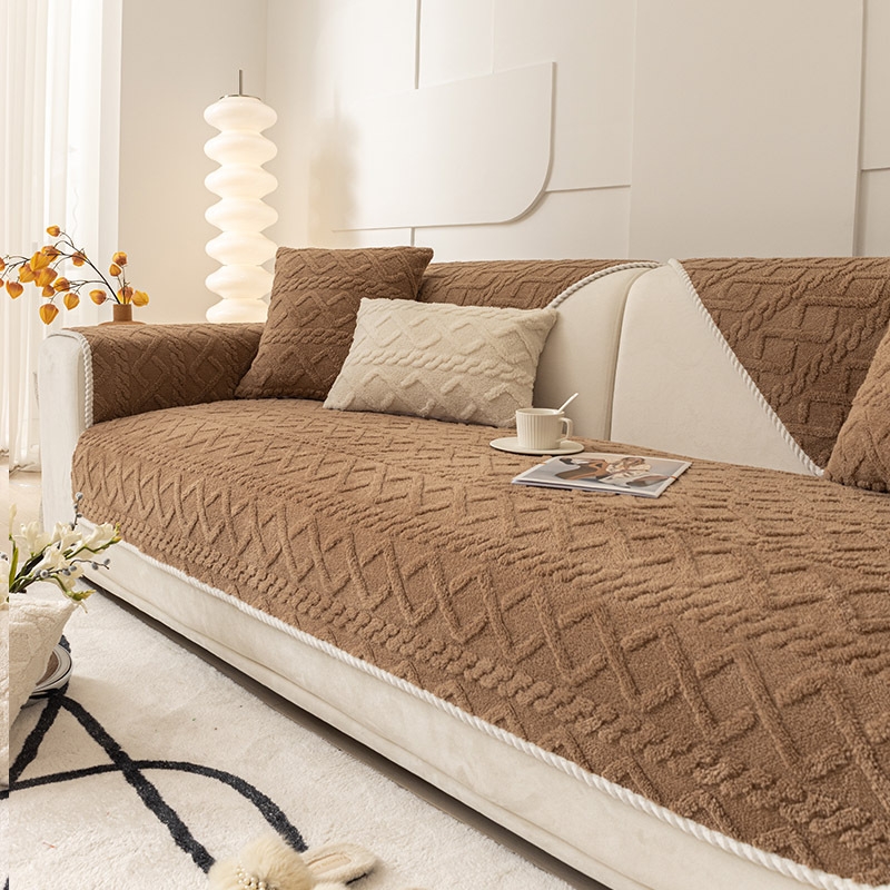 꽈배기 쇼파패드 쇼파커버 70x180 소파 덮개 극세사 겨울 논슬립 미끄럼방지 아이보리 3인용