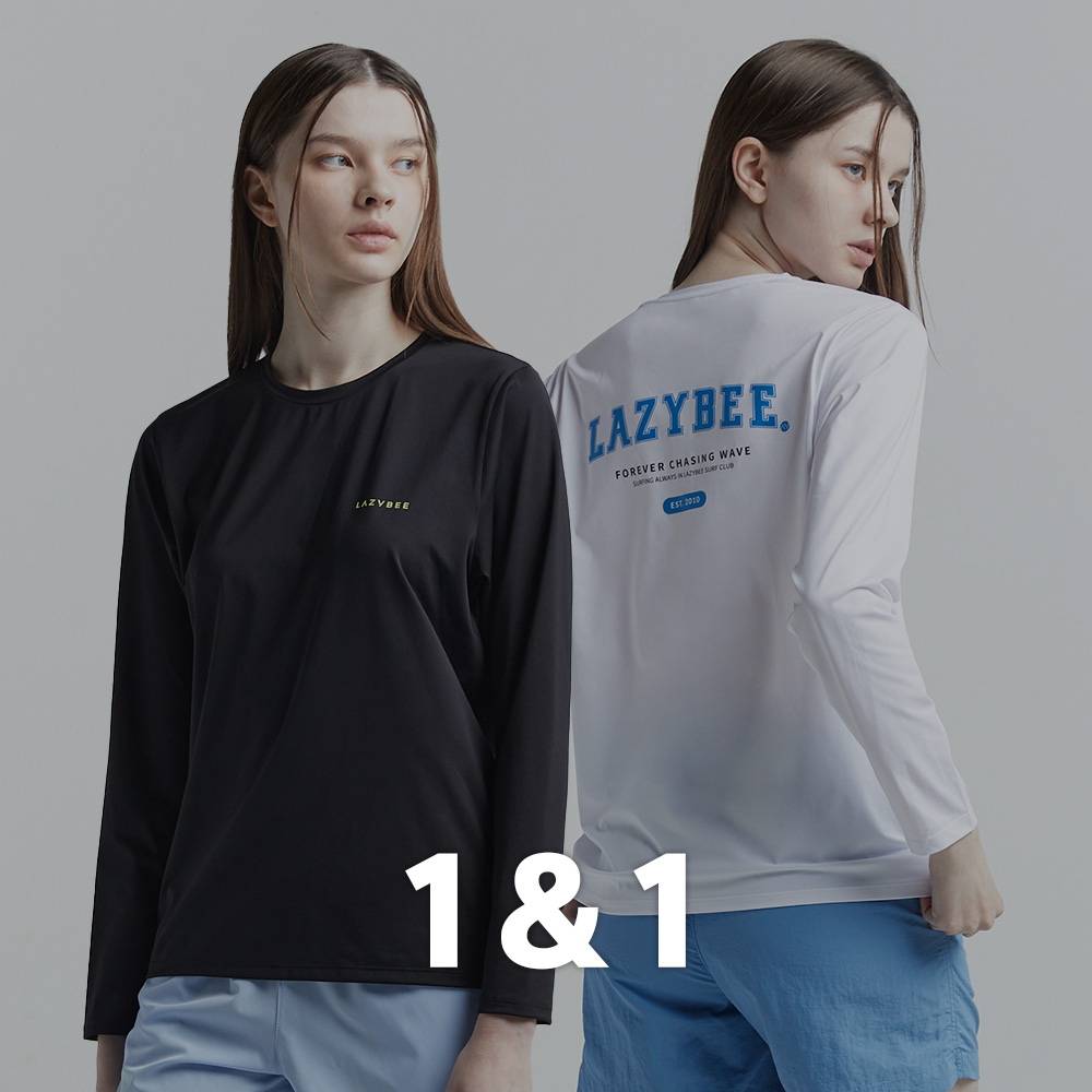 1+1 여성 래쉬가드 긴팔 수영복 루즈핏 상의 비치웨어 빅사이즈 드림인 - 상품 이미지