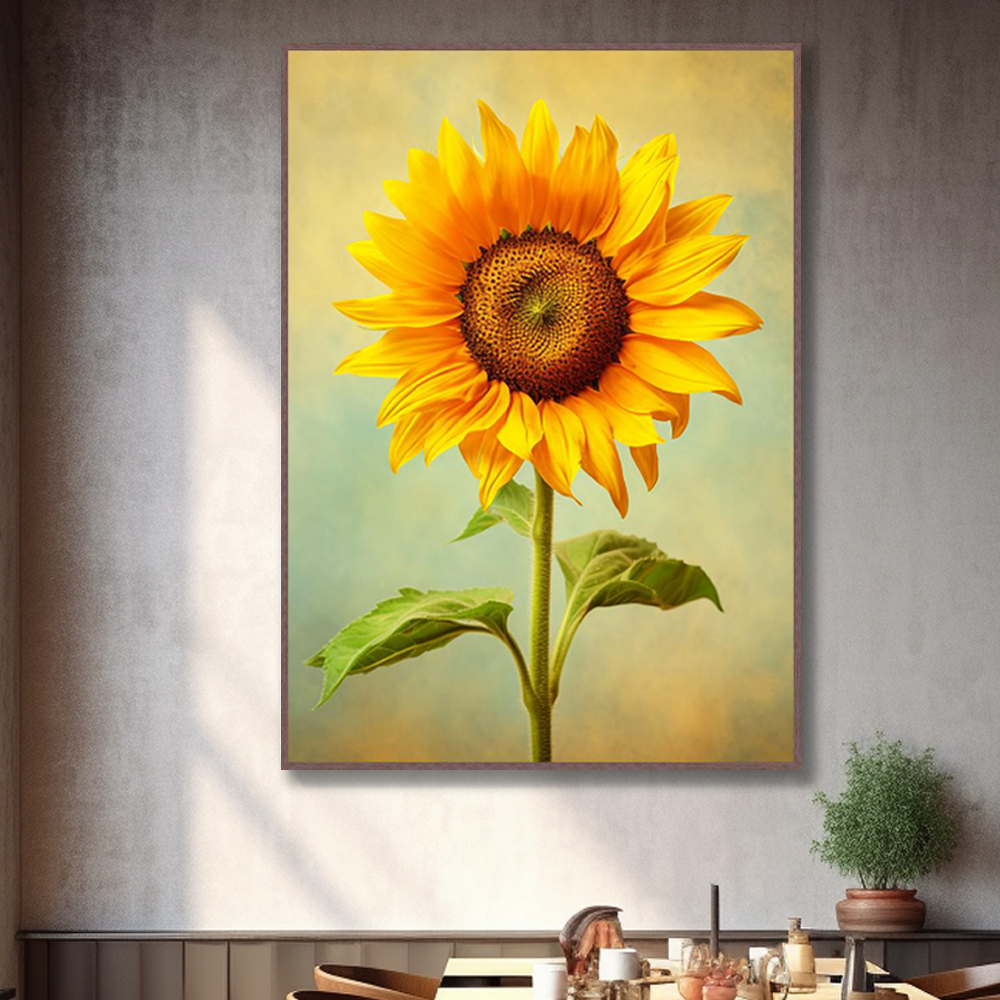 물방울 해바라기 A3 29.7X42cm 무광화이트 알루미늄액자 해바라기그림 - 상세 이미지 5