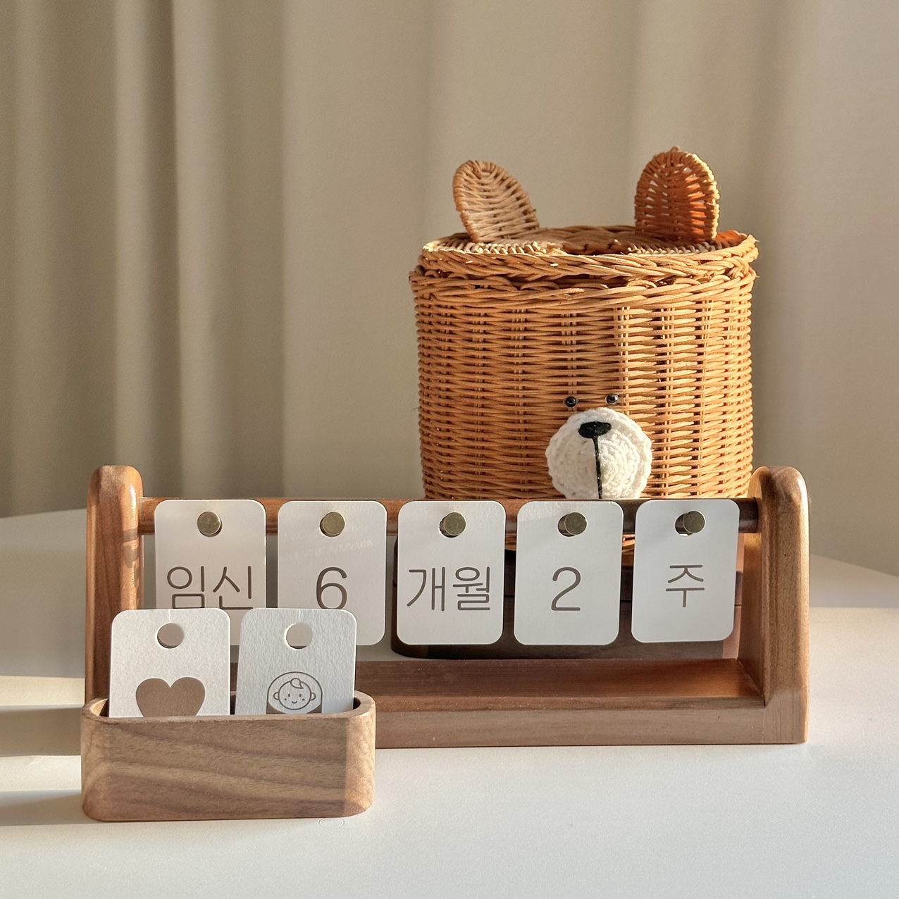 우드 신생아 아기 디데이 달력 - 상세 이미지 2
