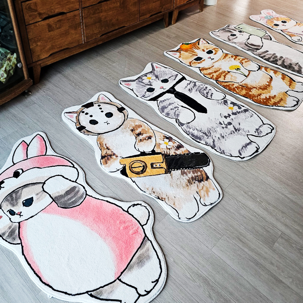 고양이 침실 거실 주방 욕실 아이방 화장실 극세사 발매트 러그 - 상세 이미지 4