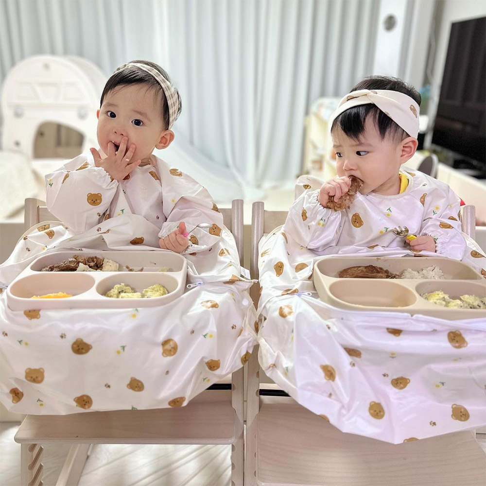 베베코지 아기 신생아 자기주도 이유식 턱받이 방수 초기 식탁 여름 일체형