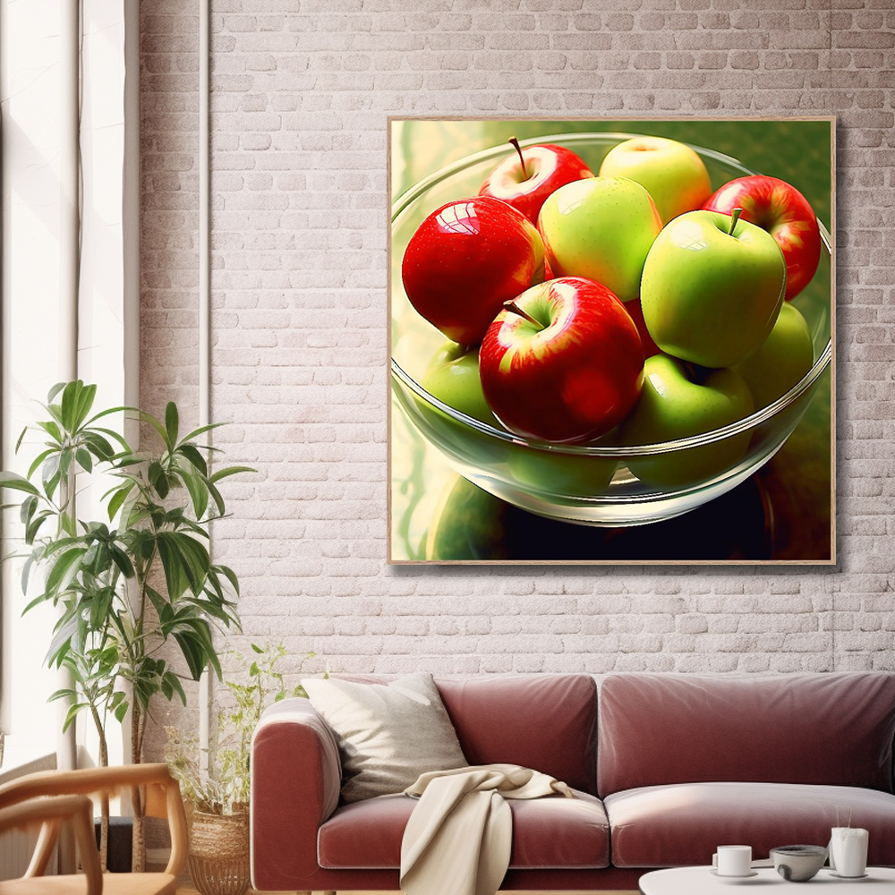 금전운 빨간 사과 80x80cm 무광체리 알루미늄액자 사과그림 - 상세 이미지 5