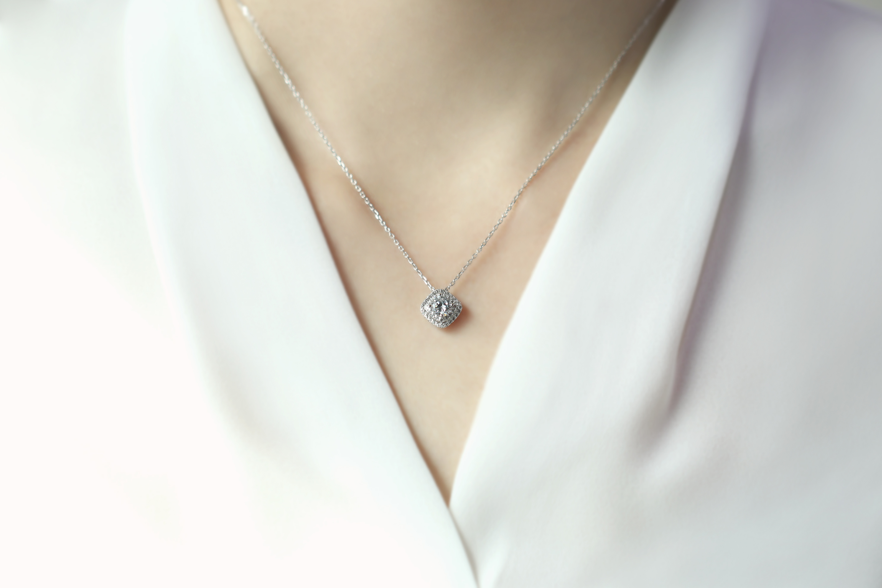 수아즈 14K 18K 3부 다이아몬드 목걸이 - 상세 이미지 4