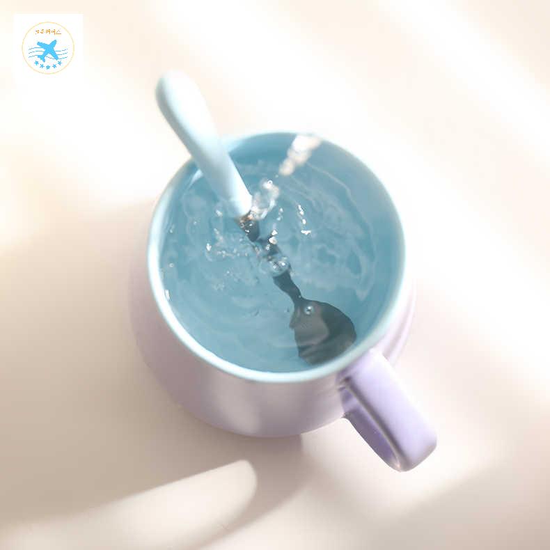 북유럽 파스텔 르쿠르제 집들이 머그컵 선물 컬러 마카롱 블루보틀 - 상세 이미지 4