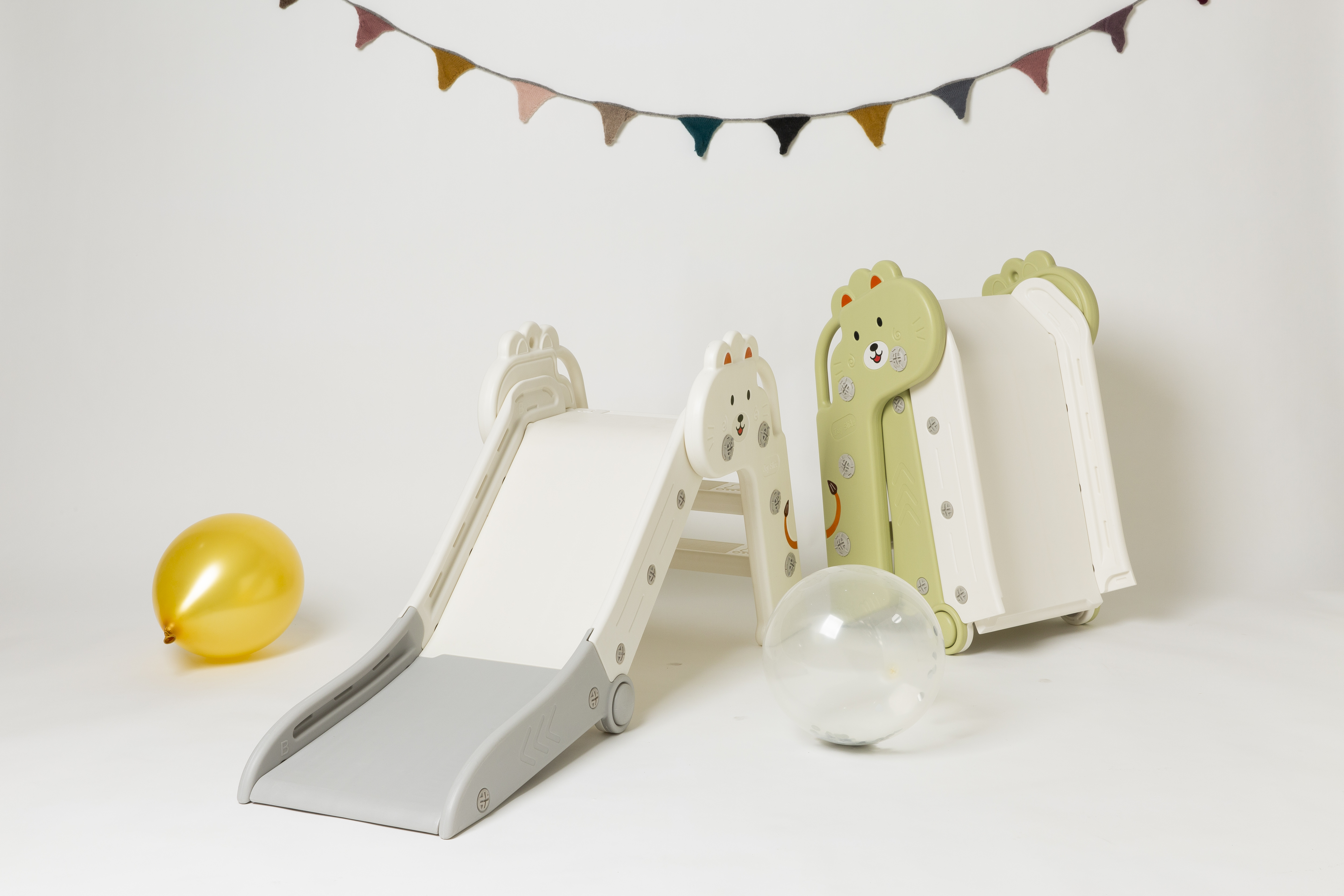 베베로운 아기 미끄럼틀 3단 접이식 유아 돌아기 선물 실내 놀이터