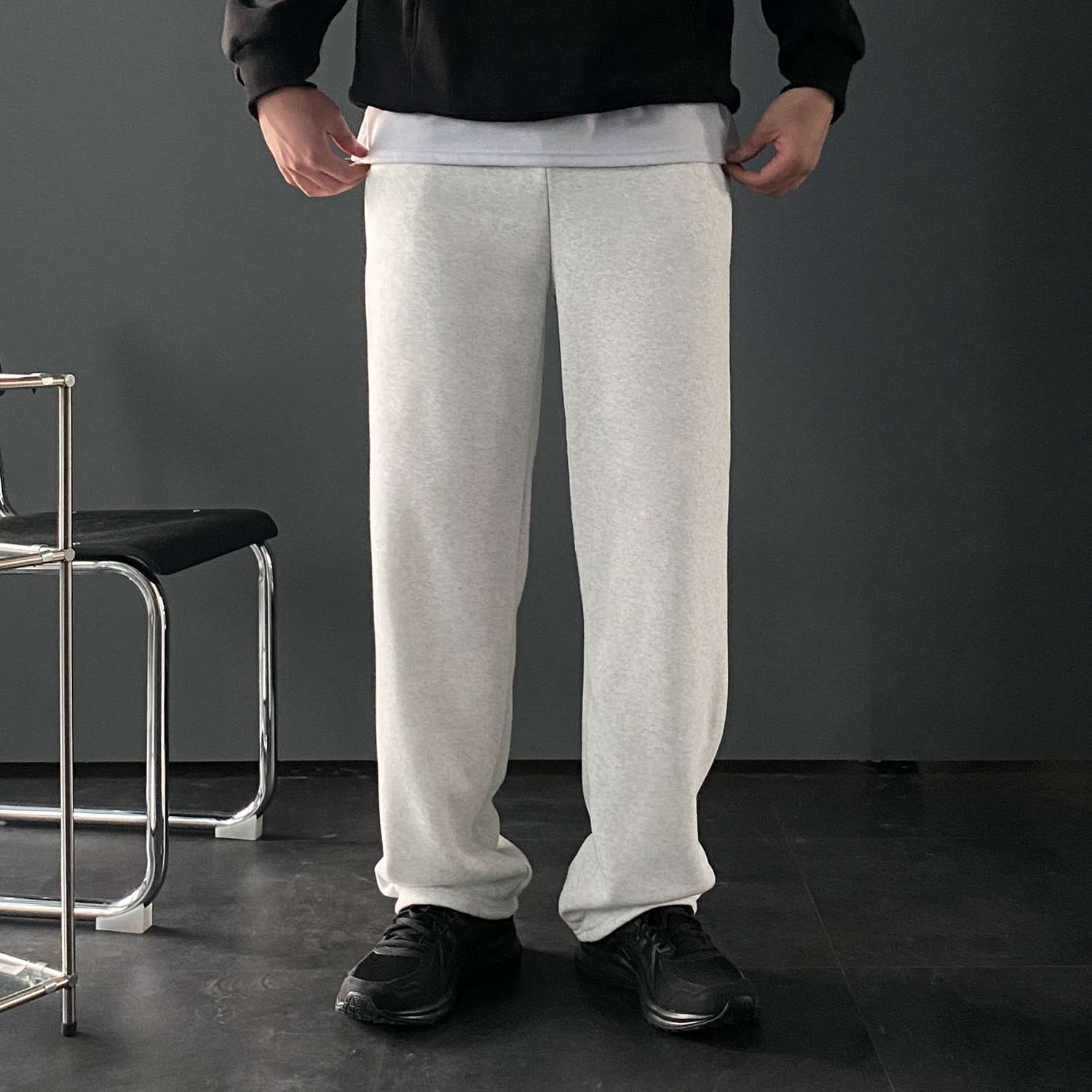 남성기모바지 남자와이드팬츠 남자통바지 - 상세 이미지 5