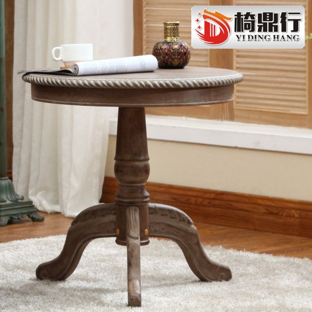 복고풍 엔틱 북유럽 인테리어 빈티지 원형 테이블 50x60cm - 상세 이미지 2
