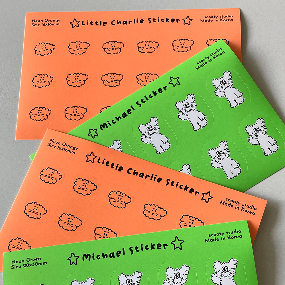 리틀 찰리 스티커 - 네온 오렌지 이미지 4