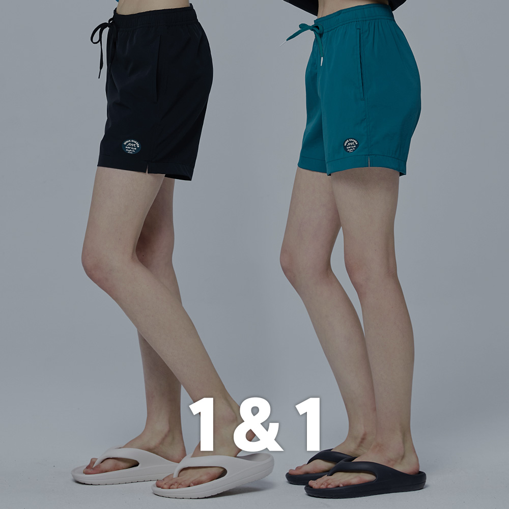 여성 래쉬가드 반바지 수영복 비치웨어 1+1경량 쿨링 보드숏 스윔팬츠 하이퍼 플렉시 - 상품 이미지