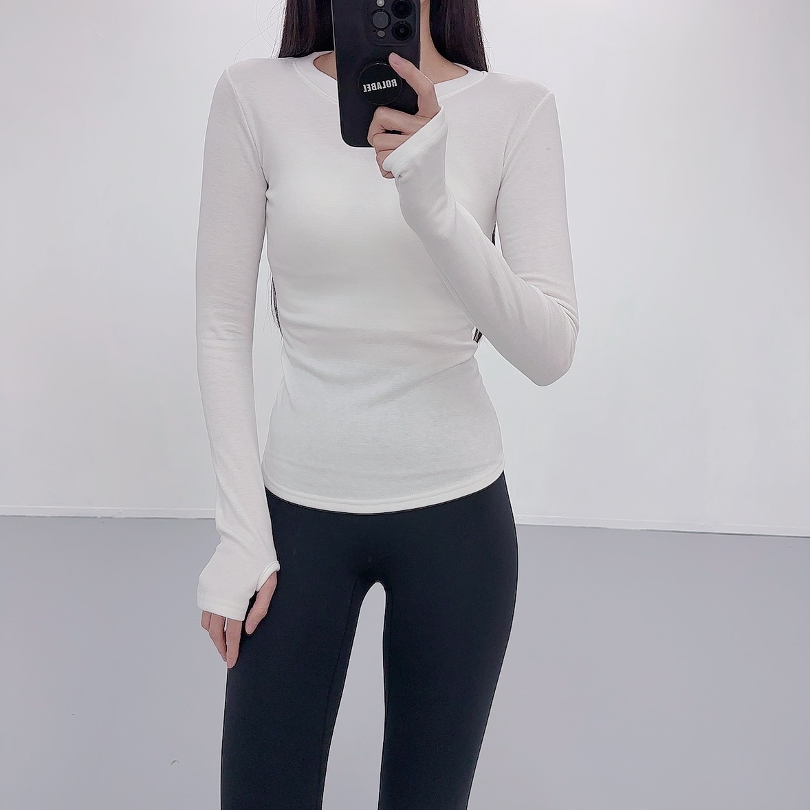로라벨 더본 필라테스복 여성 요가복 필라테스 요가 상의 티셔츠 커버업 운동복 긴팔 복장 - 상세 이미지 2