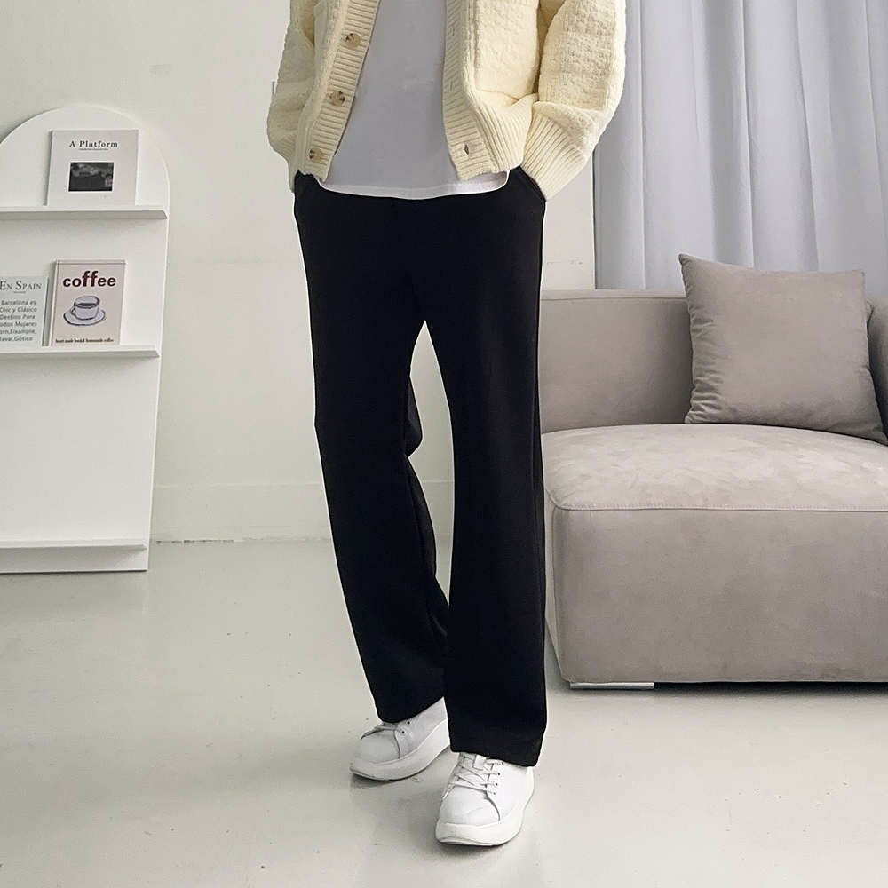 1+1 남자와이드팬츠 밴딩 남자 기모 바지 이미지 3