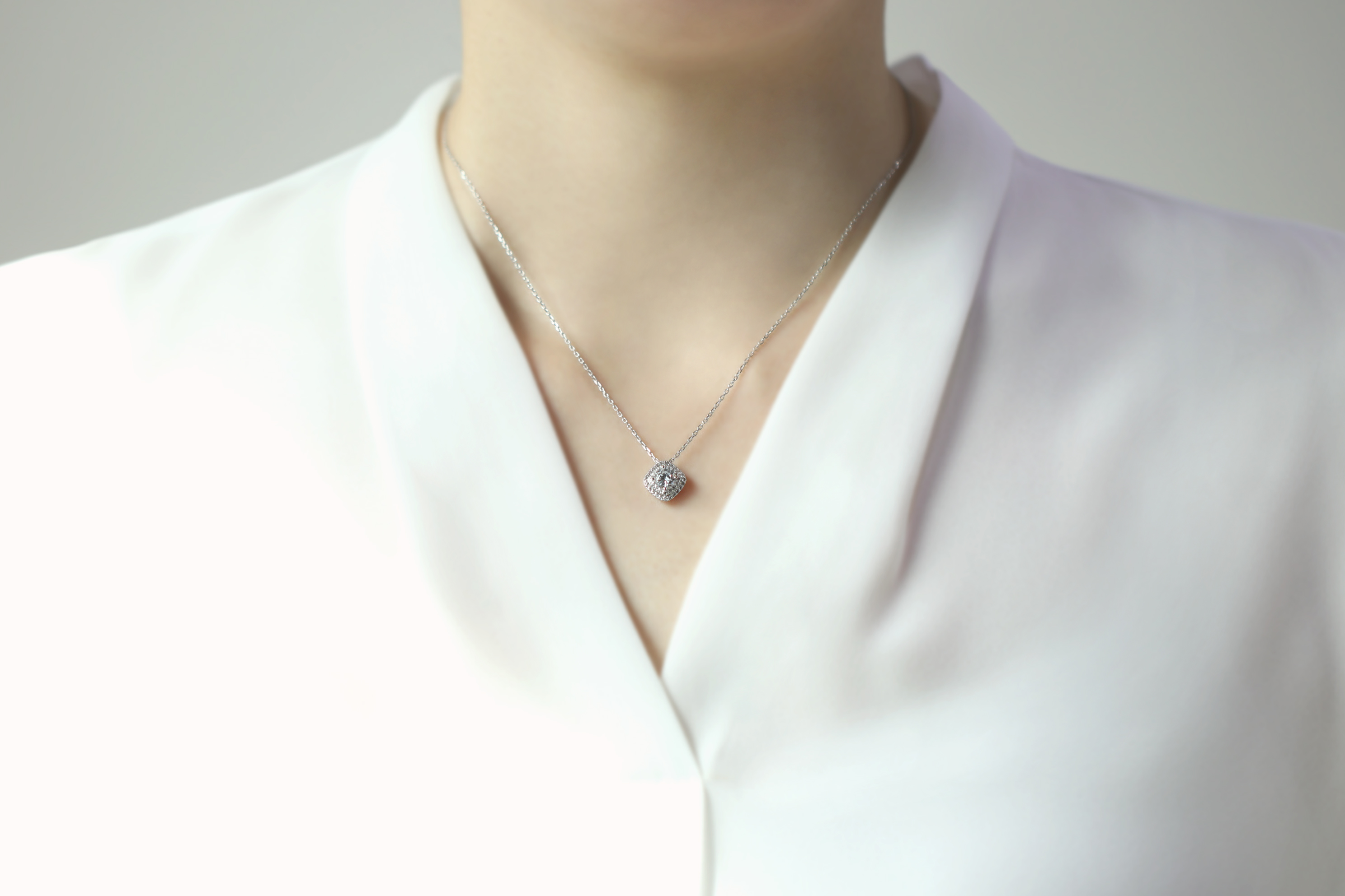 수아즈 14K 18K 3부 다이아몬드 목걸이 - 상세 이미지 3