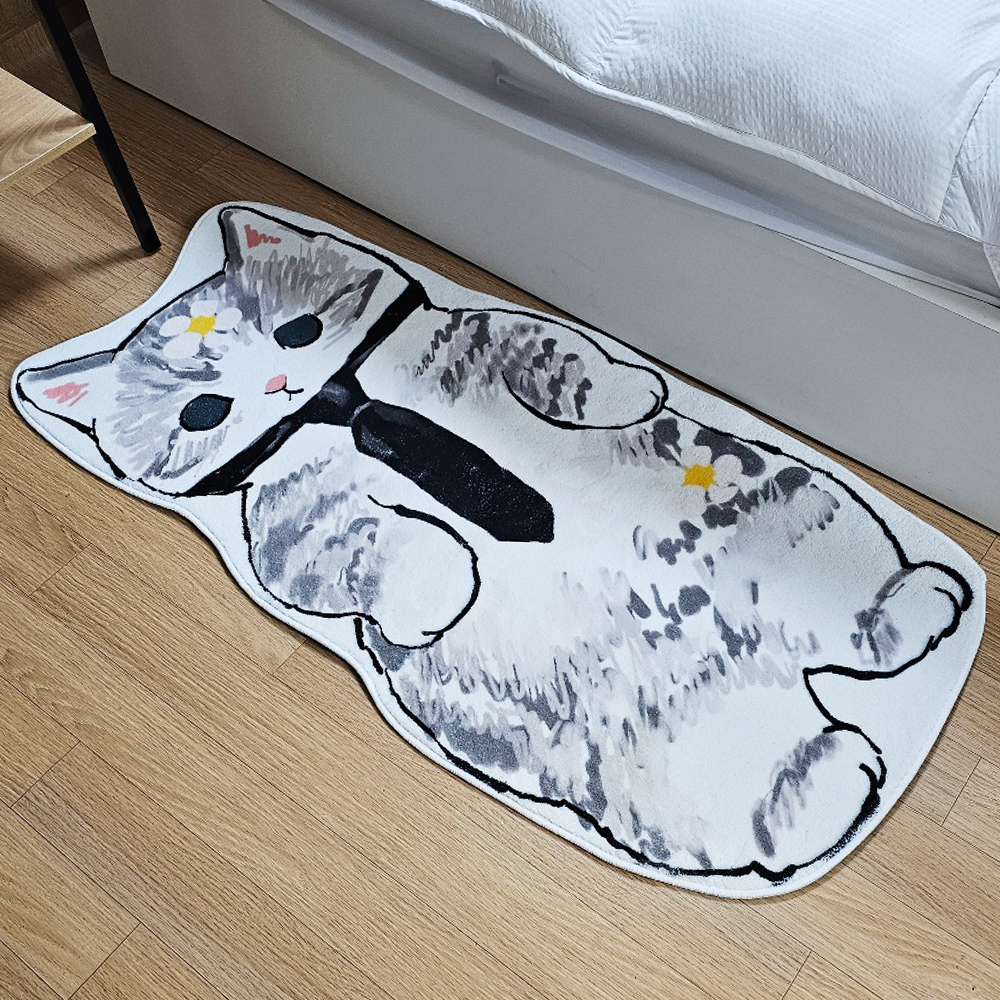 고양이 침실 거실 주방 욕실 아이방 화장실 극세사 발매트 러그 - 상세 이미지 2