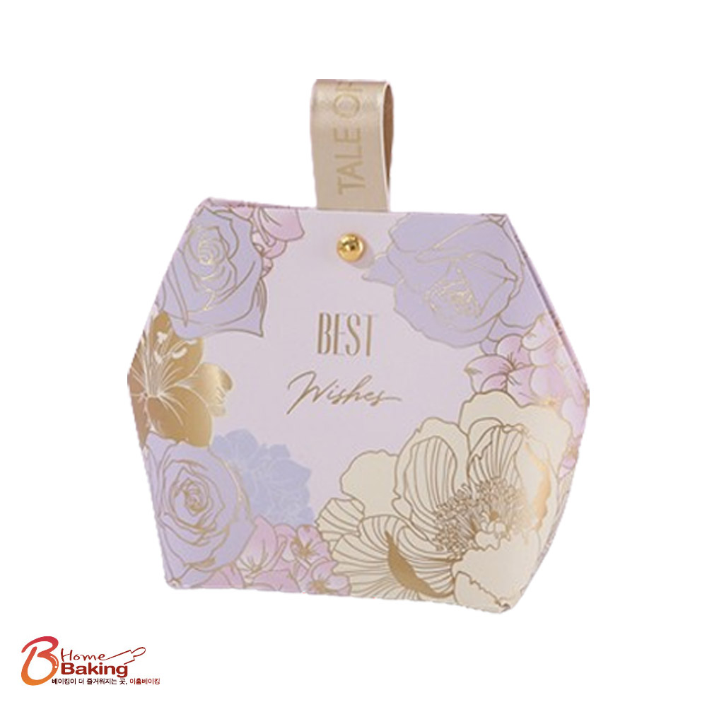 가죽손잡이선물상자 소형 샴페인 레드 연퍼플 택1 쿠키상자 간식포장 박스 답례품 명절 전통 - 상세 이미지 4
