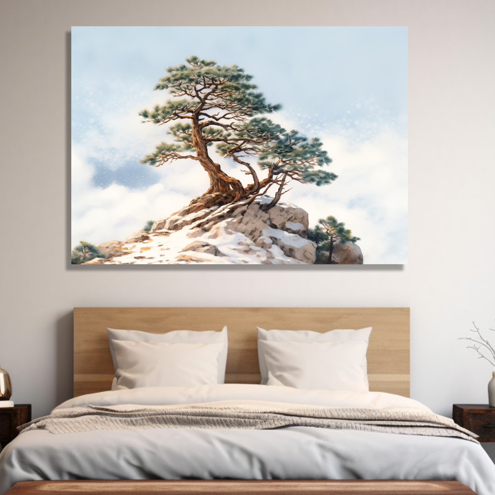 재물 소나무 80x80cm 캔버스액자 소나무그림 - 상세 이미지 5