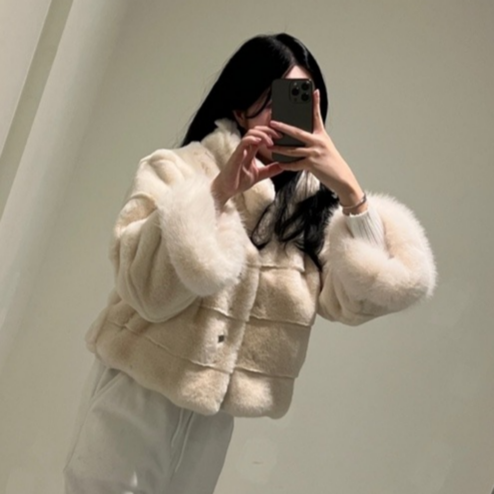 밍크숏자켓 에코퍼자켓 노카라자켓 이미지 3