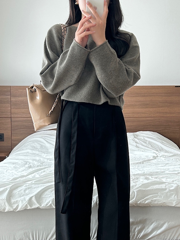 [당일배송] 홀가먼트 캐시미어 크롭 니트